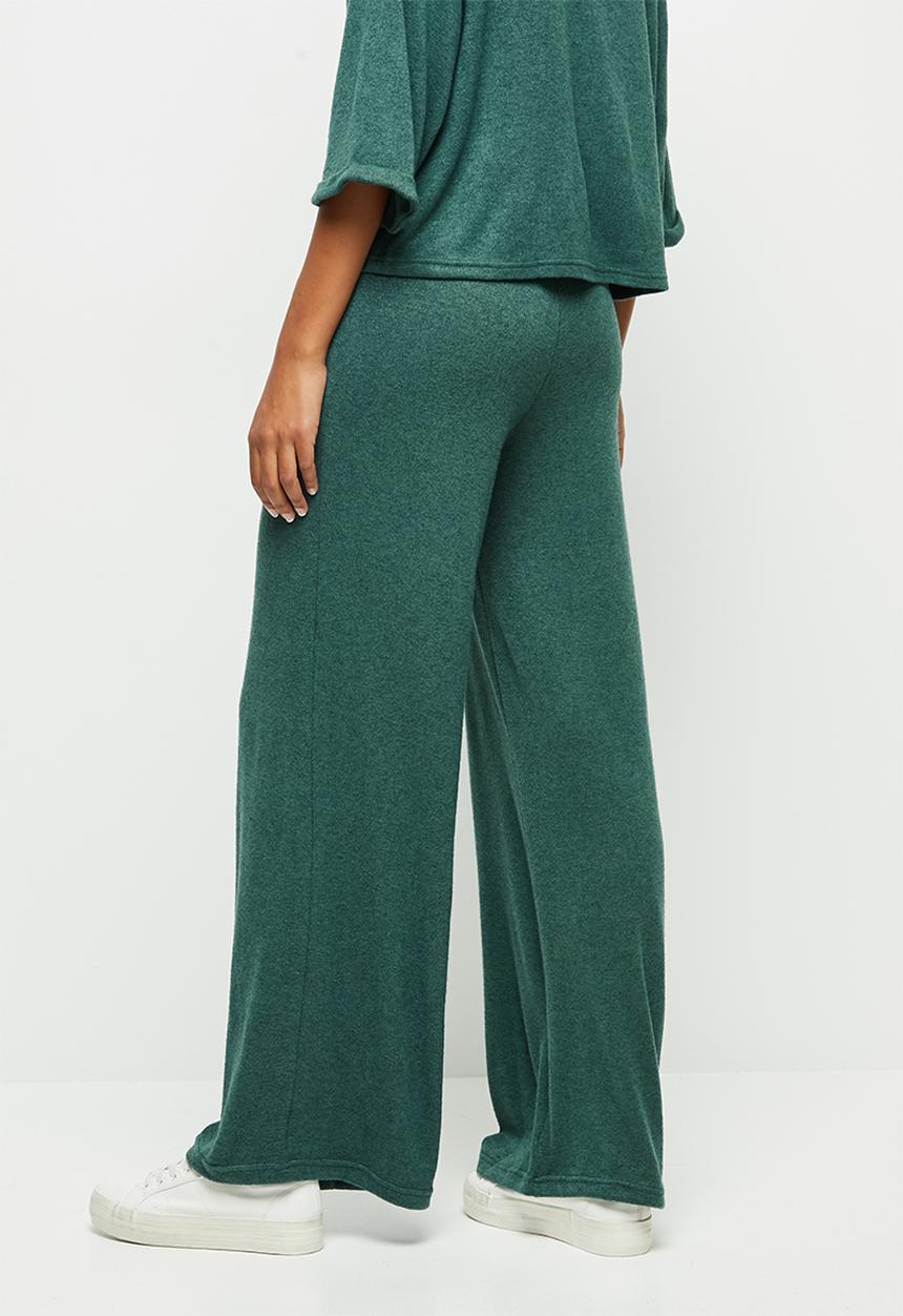 edit - Belted lounge wide leg pant - green