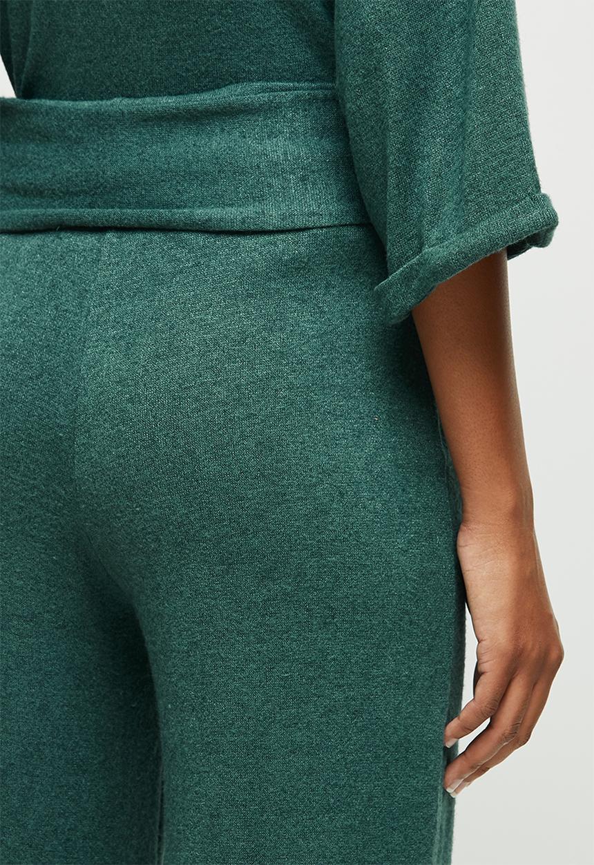 edit - Belted lounge wide leg pant - green