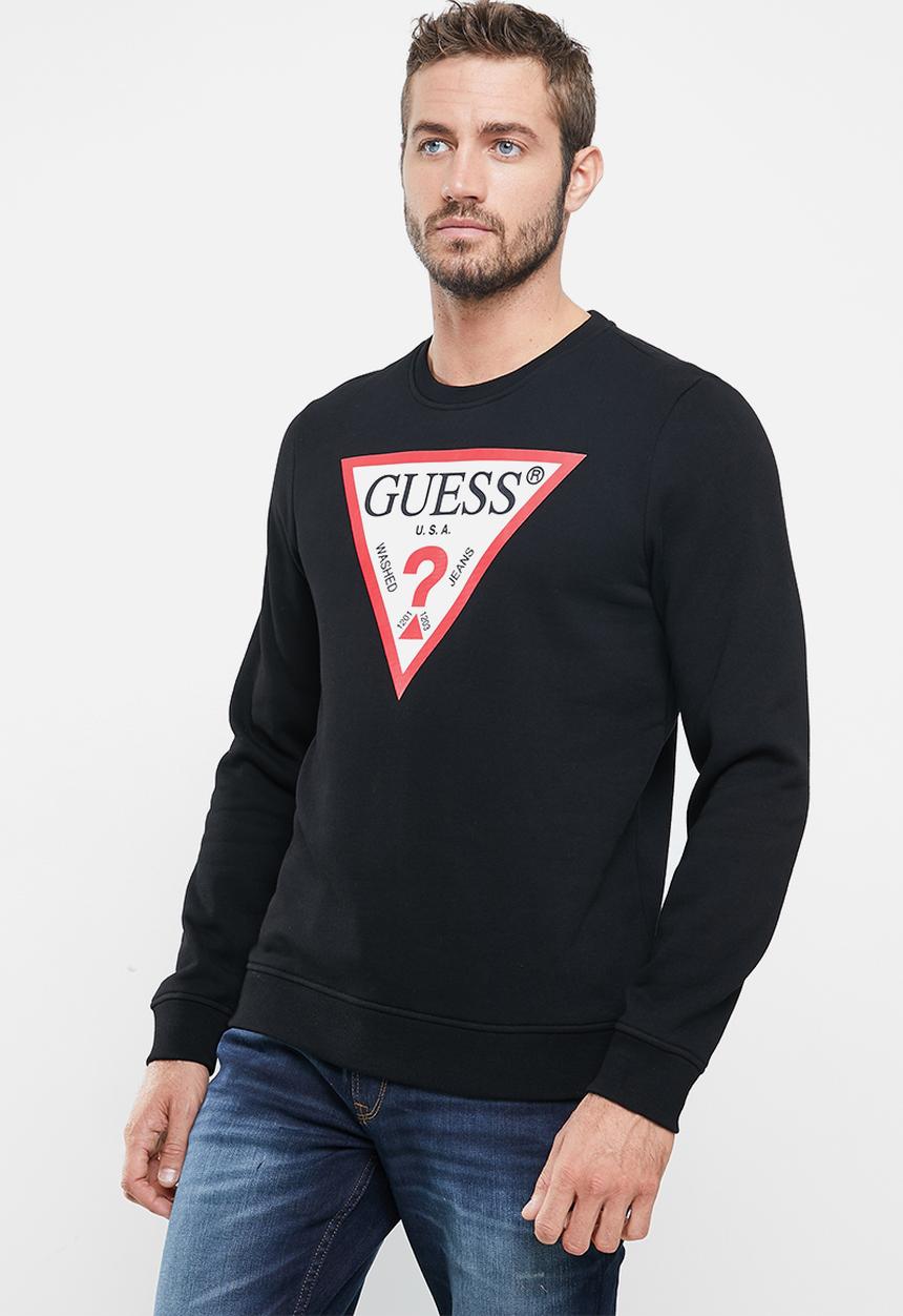 GUESS - Long sleeve guess core sweater - black
