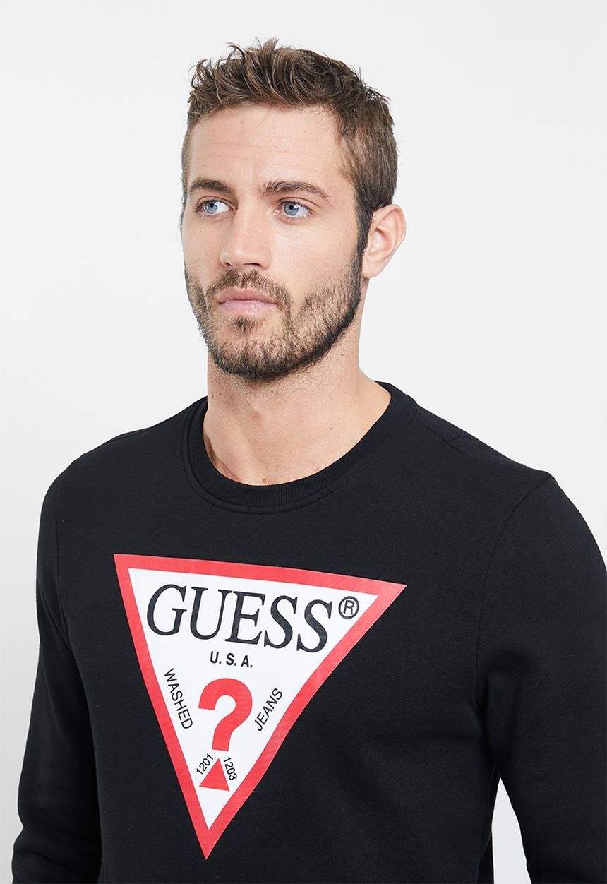 GUESS - Long sleeve guess core sweater - black
