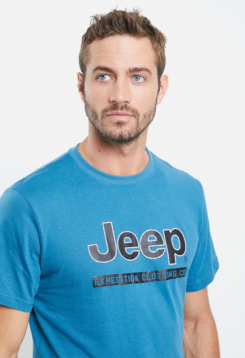 JEEP - Logo print tee - teal