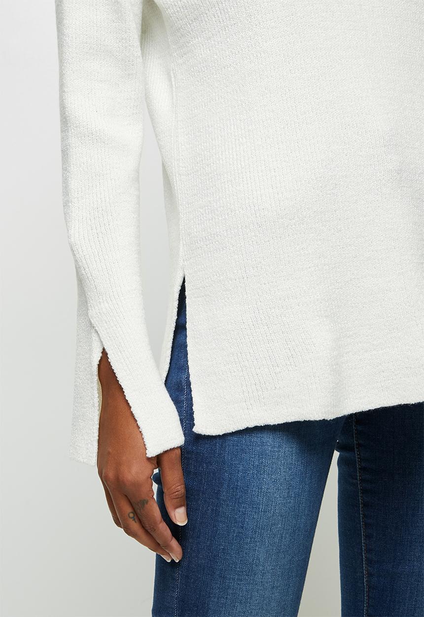 edit - Longline crew neck jumper - milk