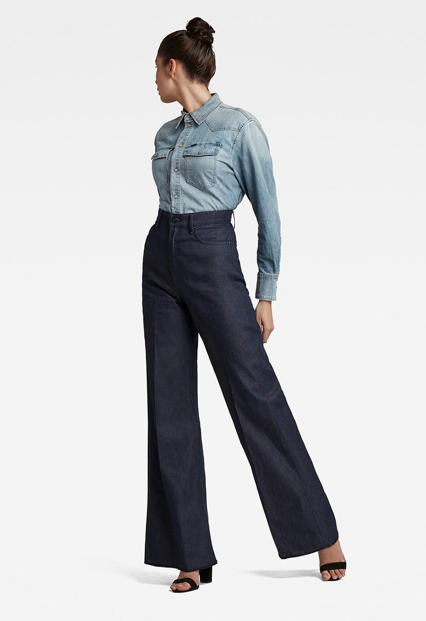 G-STAR - Deck ultra high wide leg wmn - blue