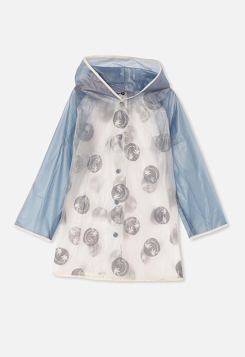 Cotton On - Cloudburst raincoat - steel smiley