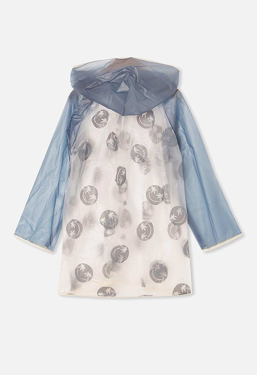 Cotton On - Cloudburst raincoat - steel smiley