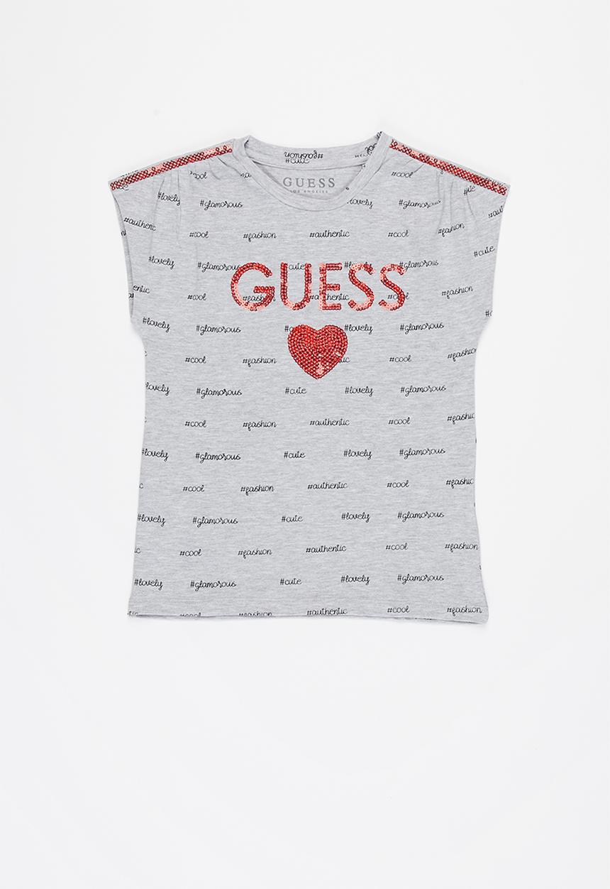 GUESS - Girls sequin detail tee - grey