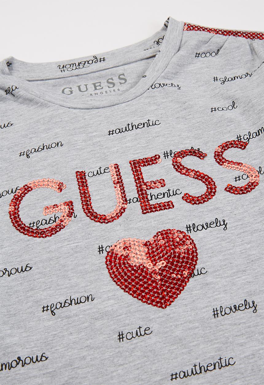GUESS - Girls sequin detail tee - grey