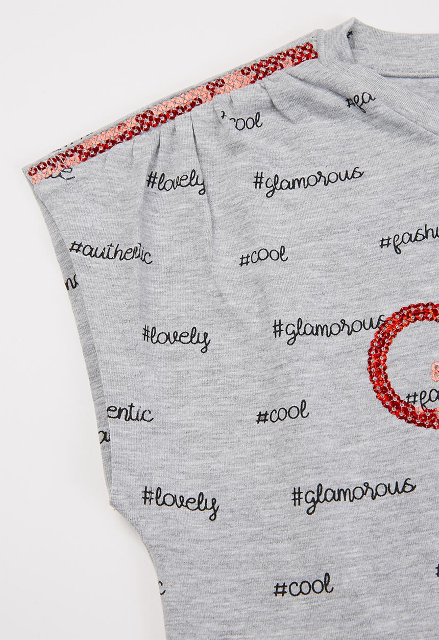 GUESS - Girls sequin detail tee - grey