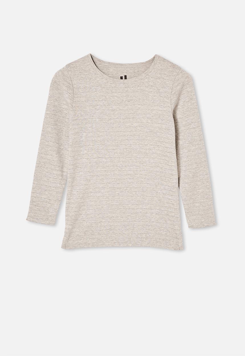 Cotton On - Jessie crew - grey marle/silver lurex stripe