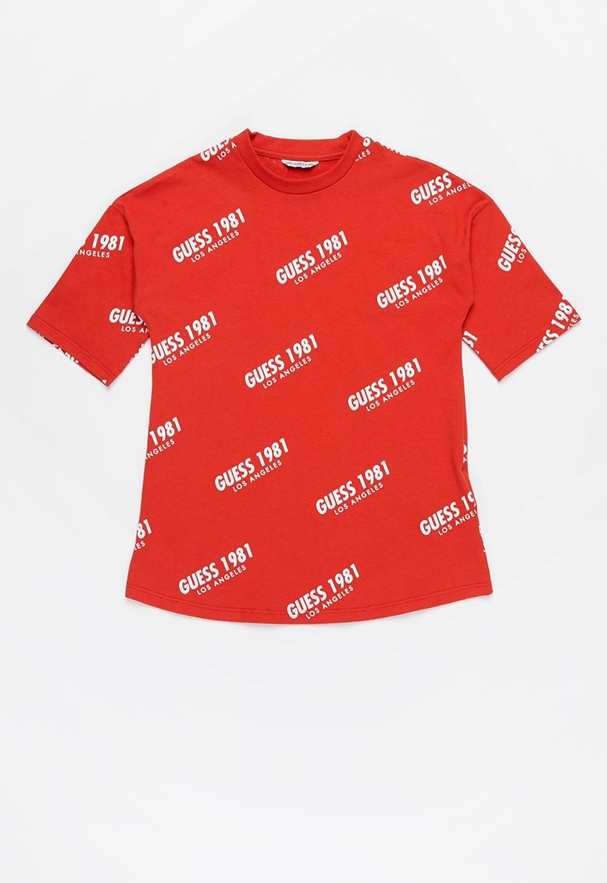GUESS - Girls oversize short sleeve tee - red 