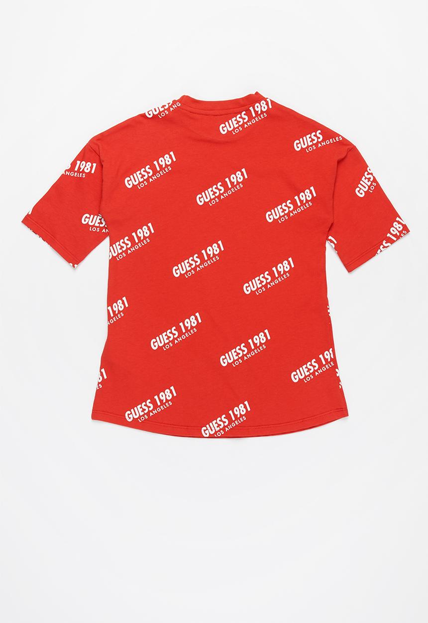 GUESS - Girls oversize short sleeve tee - red 