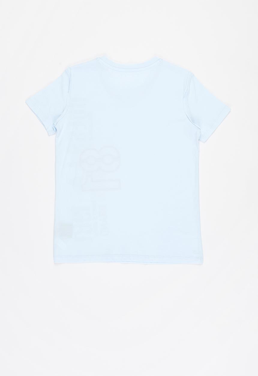 GUESS - Boys vertical print v neck tee - blue