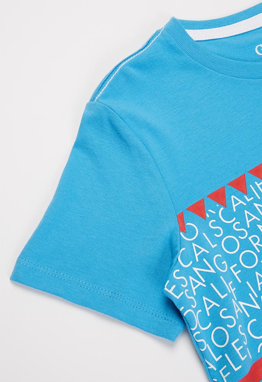 GUESS - Boys guess horizontal print crew - blue