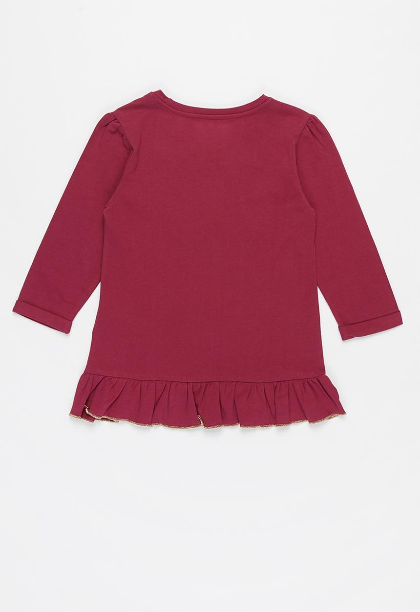 GUESS - Girls branded tee - burgundy