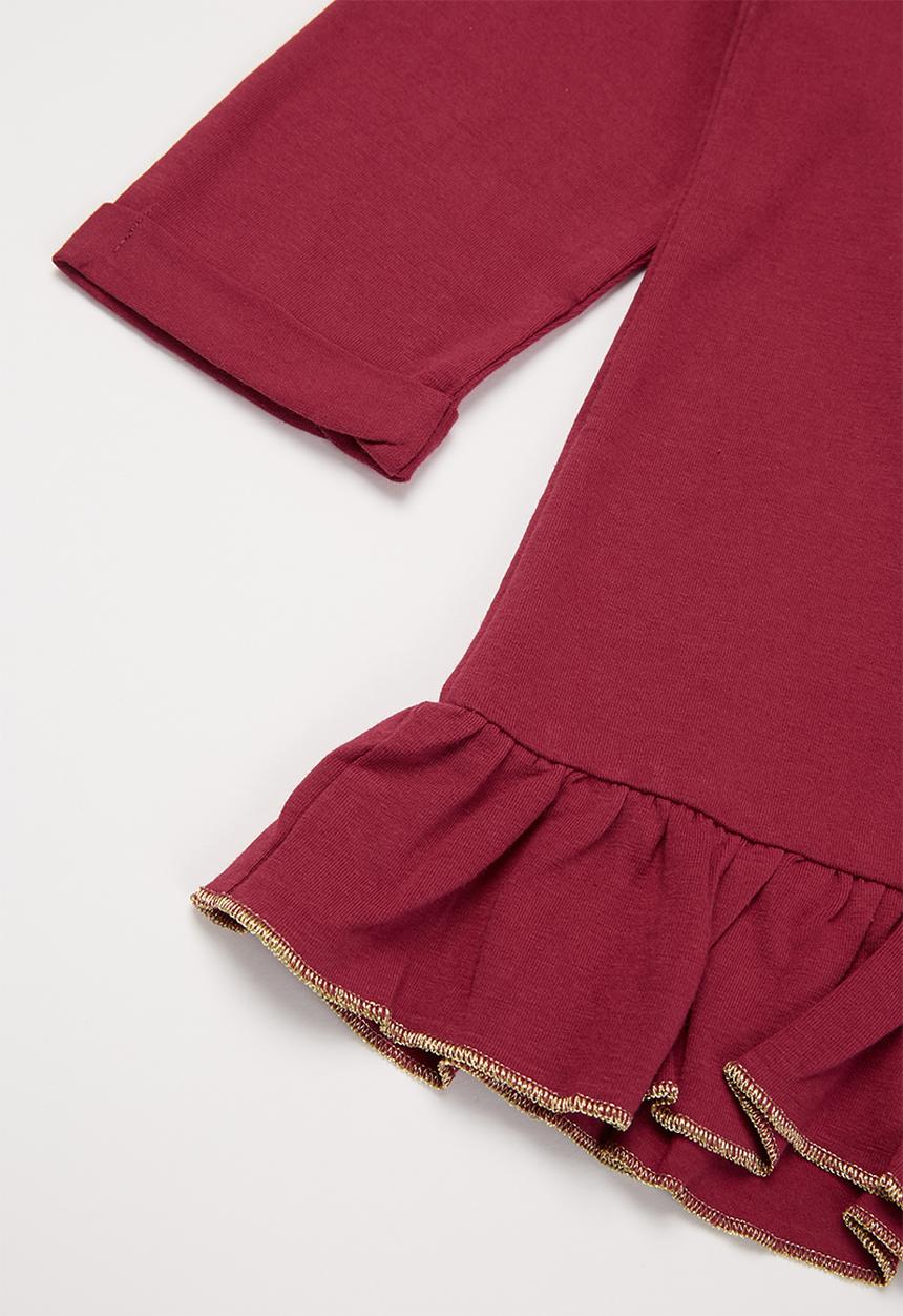 GUESS - Girls branded tee - burgundy