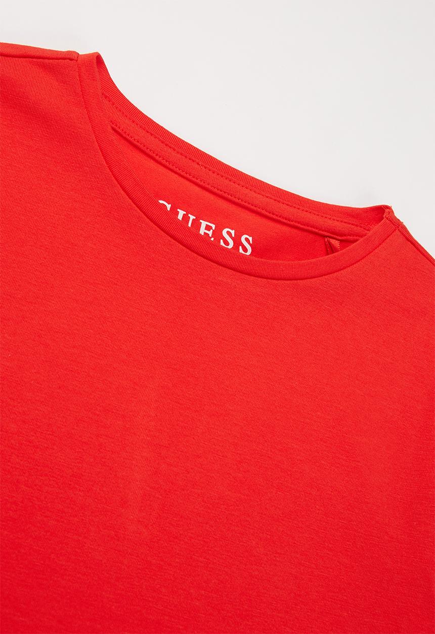 GUESS - Girls logo midi elastic tee - red