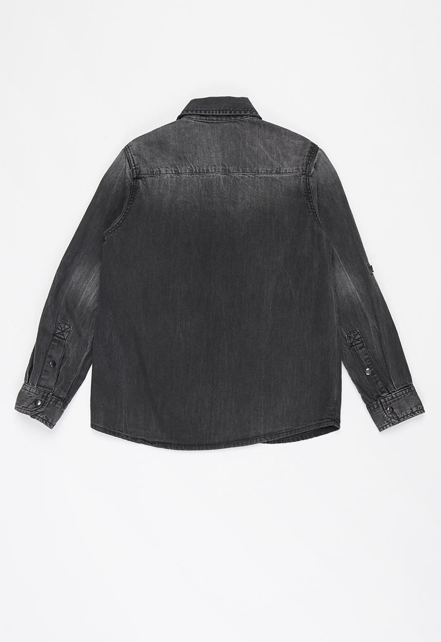 GUESS - Boys canvas adjustable shirt - dark grey