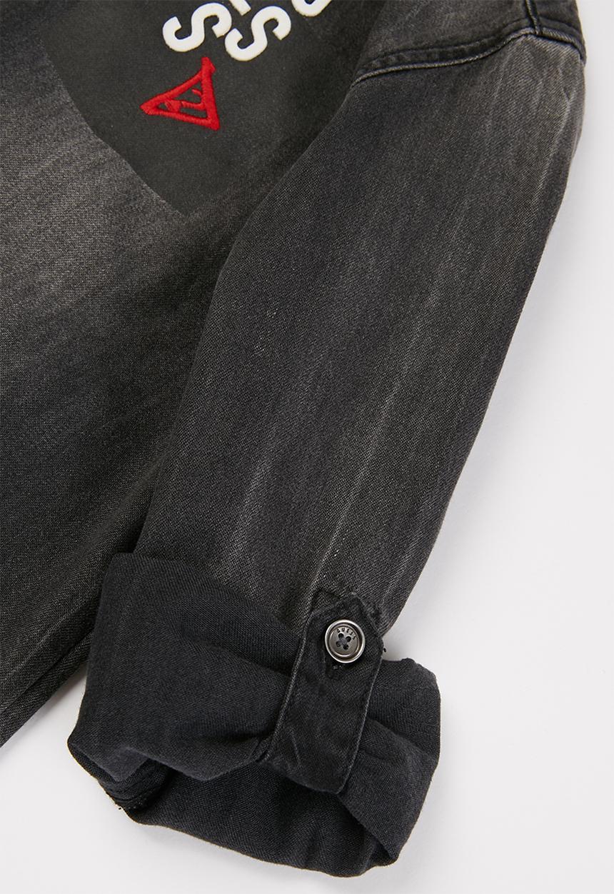 GUESS - Boys canvas adjustable shirt - dark grey