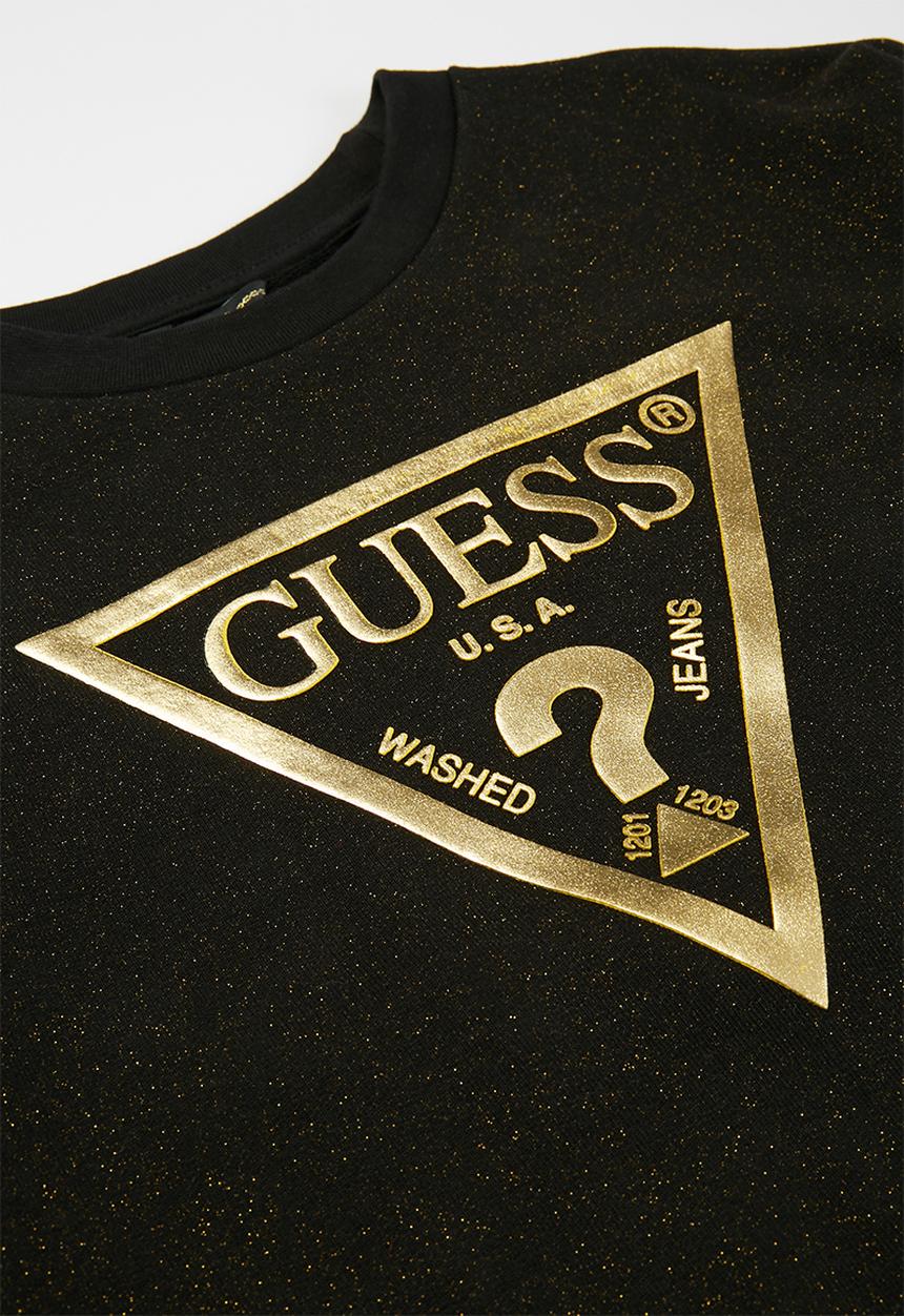 GUESS - Girls long sleeve active top - black & gold