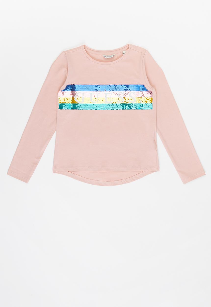 GUESS - Girls reversible sequin tee - pink