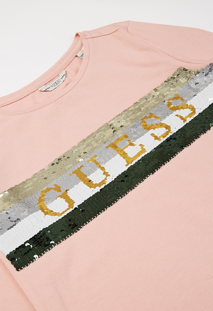 GUESS - Girls reversible sequin tee - pink