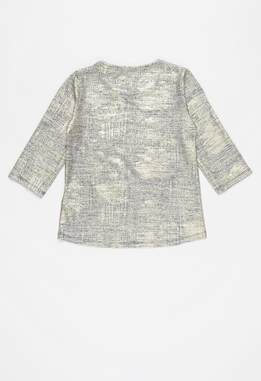 GUESS - Girls coated high low 3/4 tee - gold