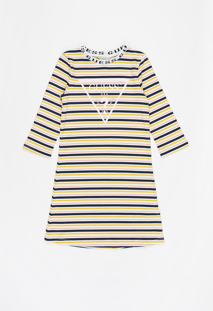 GUESS - Girls rib 3/4 sleeve dress - multi