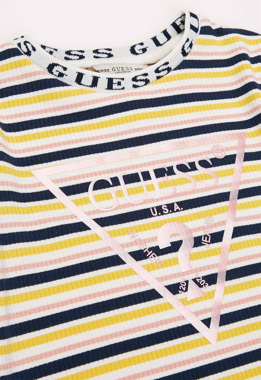 GUESS - Girls rib 3/4 sleeve dress - multi