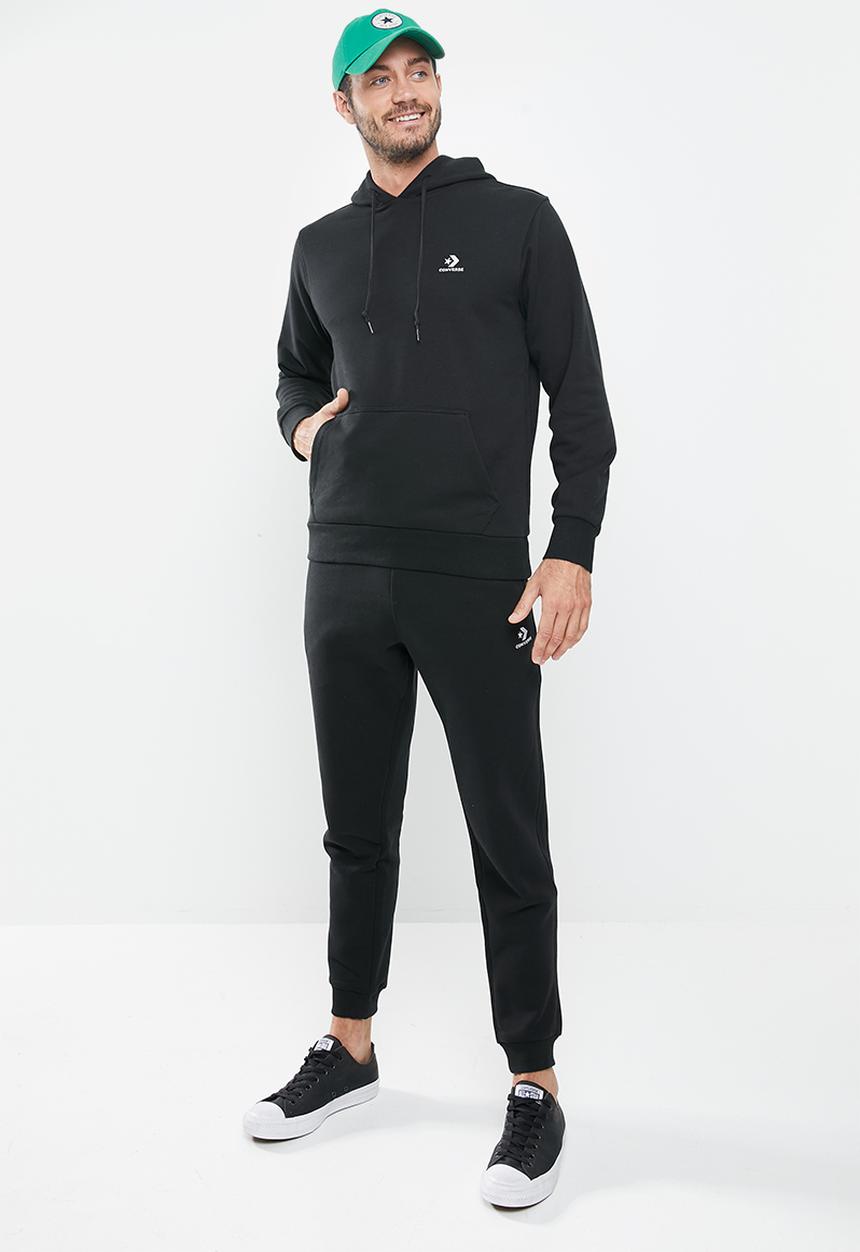 Converse - Star chevron french terry pullover hoodie - black