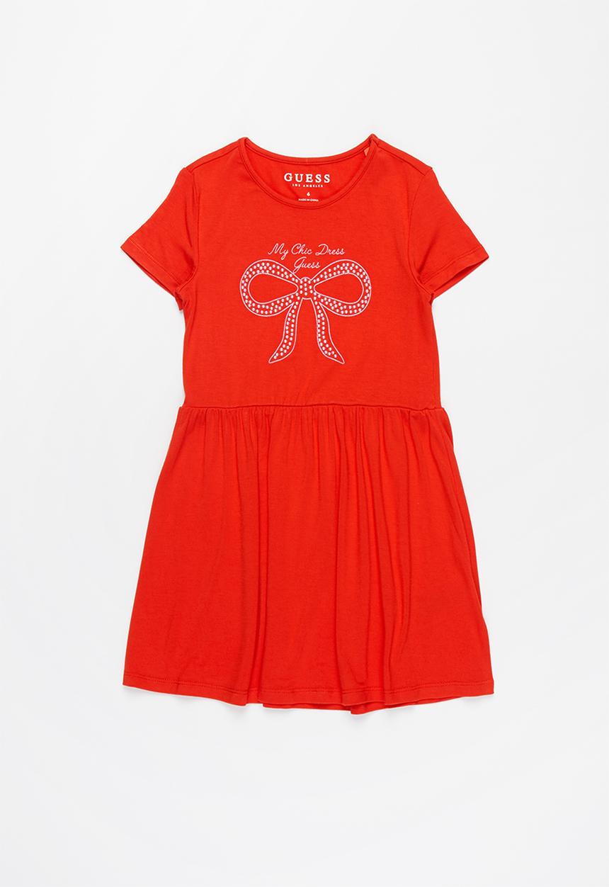 GUESS - Girls stretch viscose dress - red 