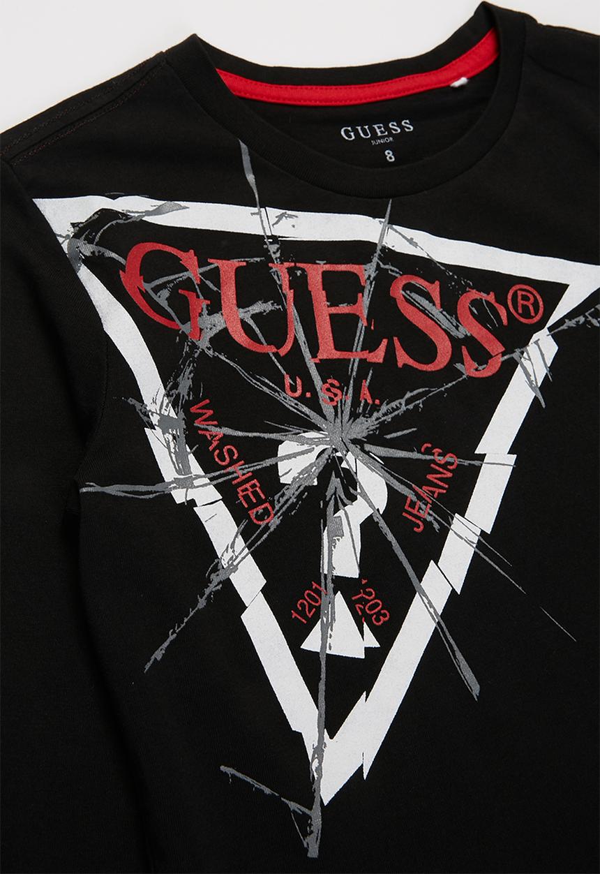GUESS - Boys cracked tee - black