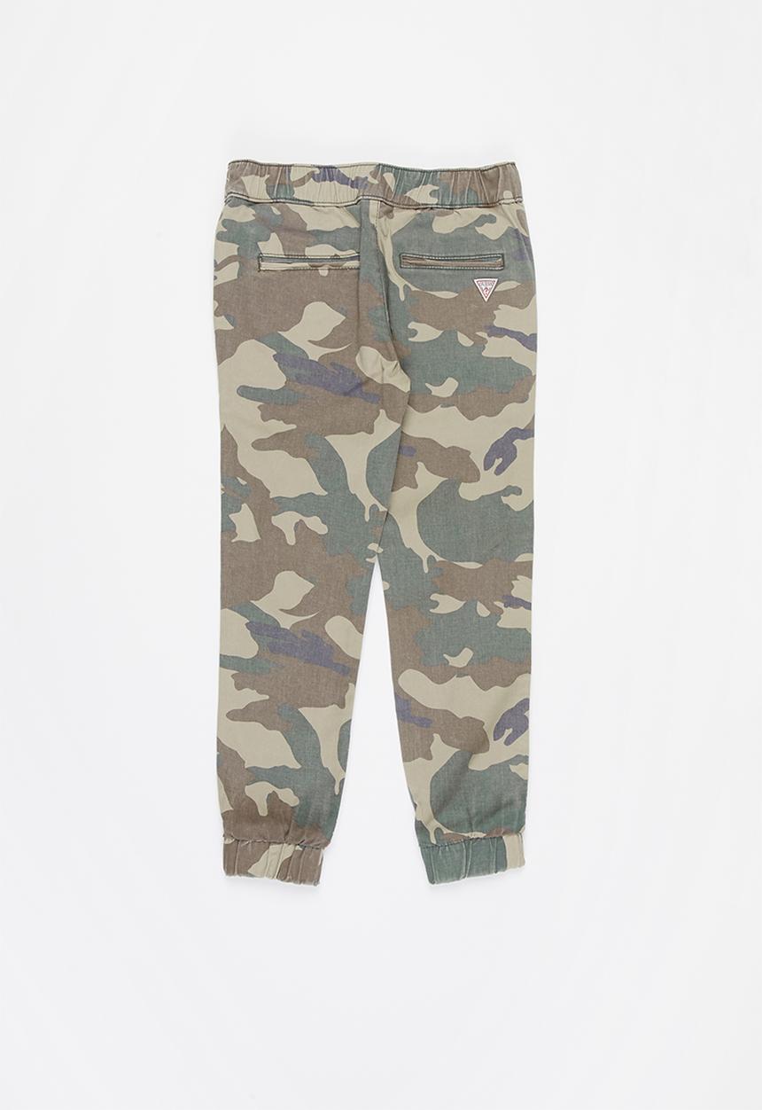 GUESS - Boys bull denim camo print pants - beige & khaki 
