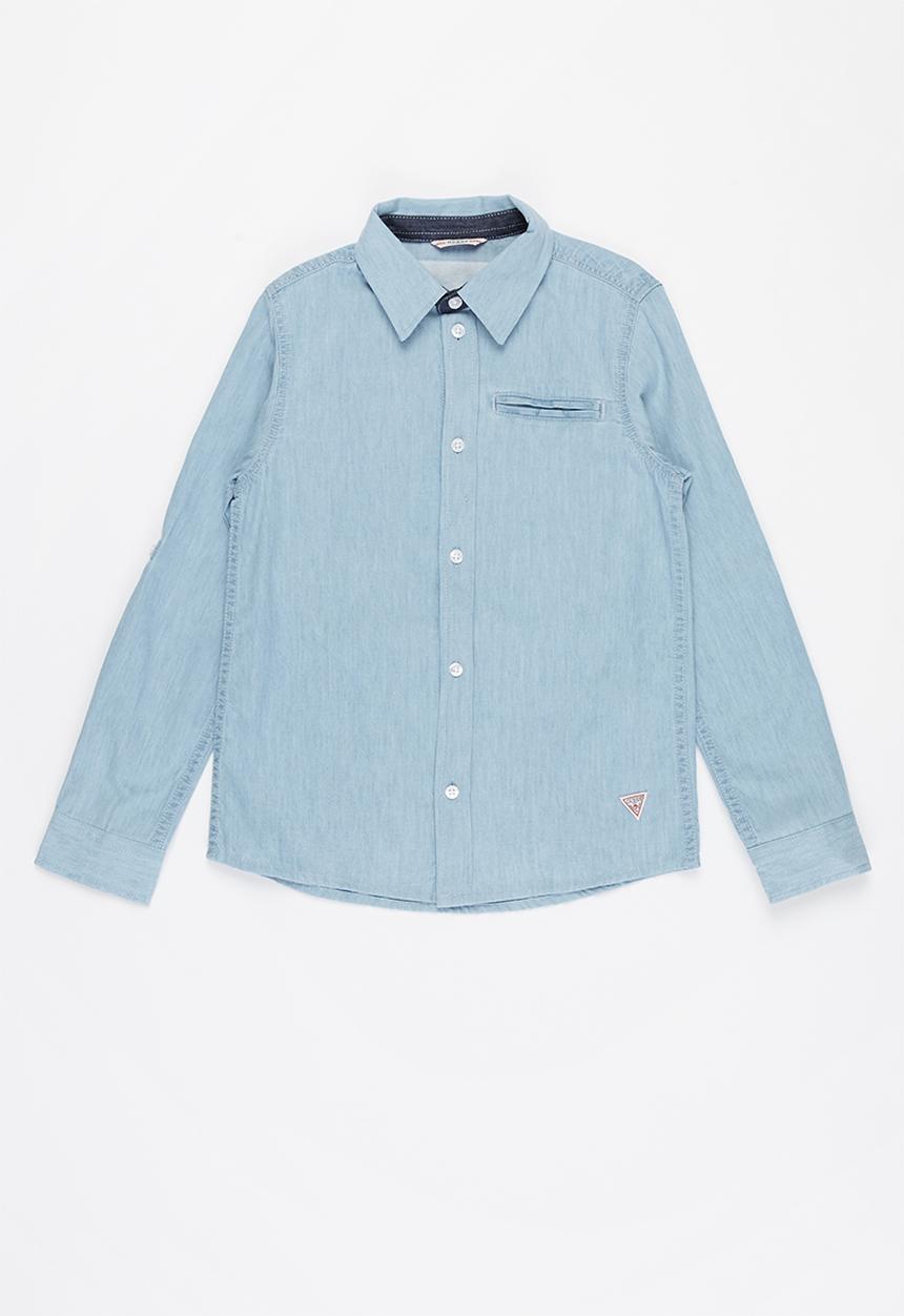 GUESS - Boys light denim adjustable shirt - blue