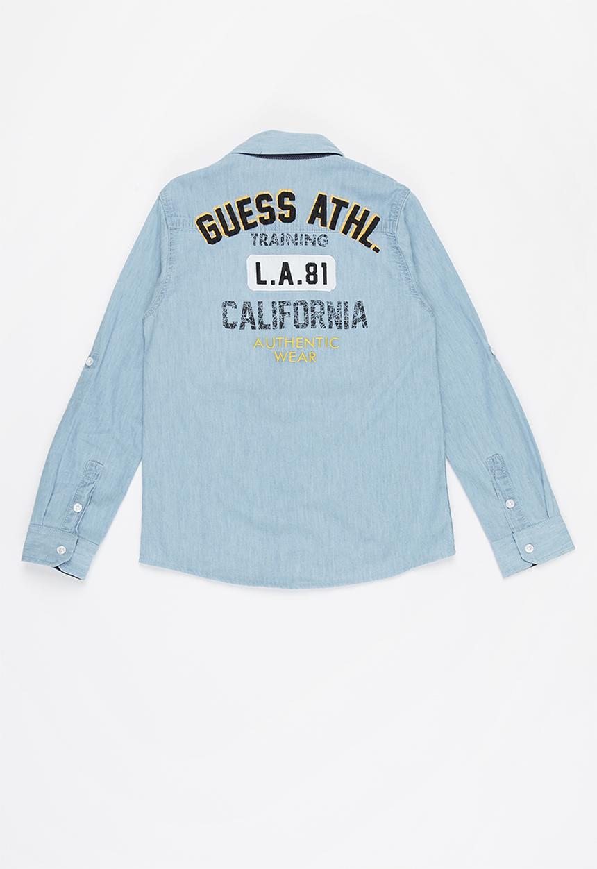GUESS - Boys light denim adjustable shirt - blue