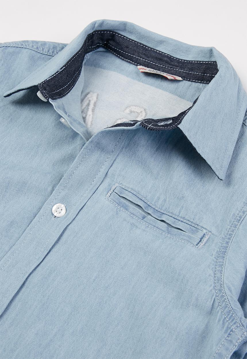 GUESS - Boys light denim adjustable shirt - blue