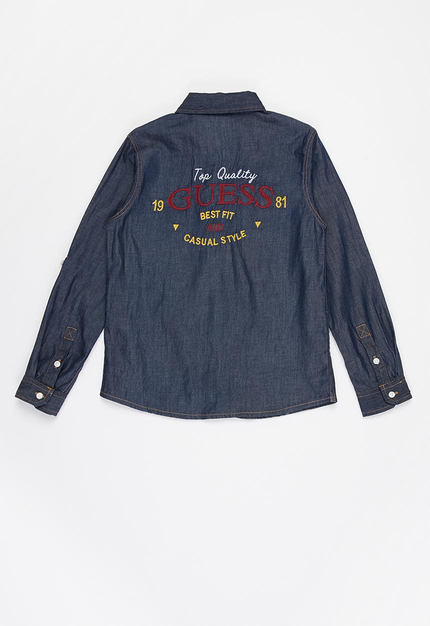 GUESS - Boys light denim adjustable shirt - navy