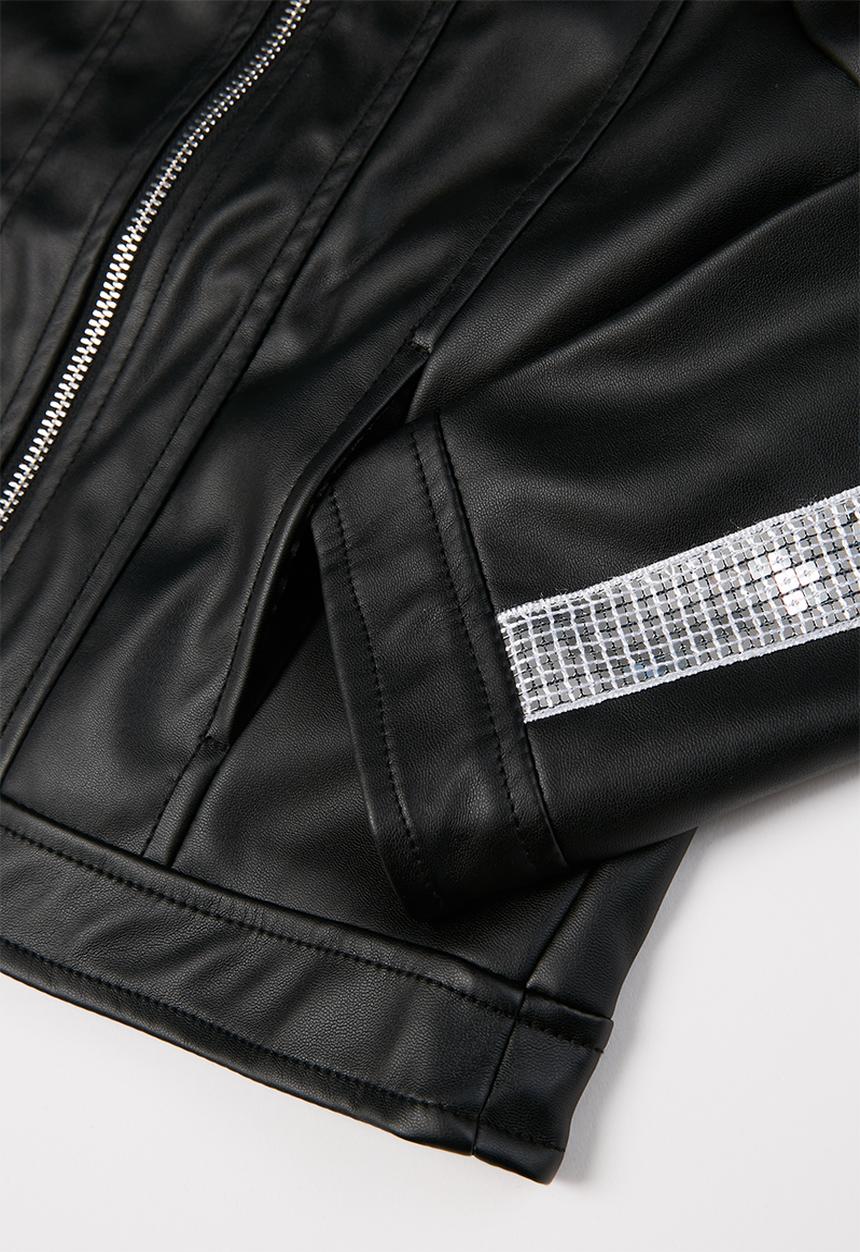 GUESS - Girls Guess pu leather jacket - black