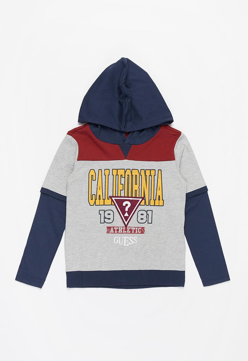 GUESS - Boys long sleeve hooded top - multi
