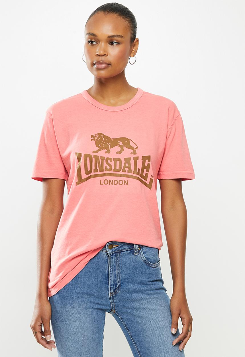 Lonsdale - Garment dye crew neck tee - pink