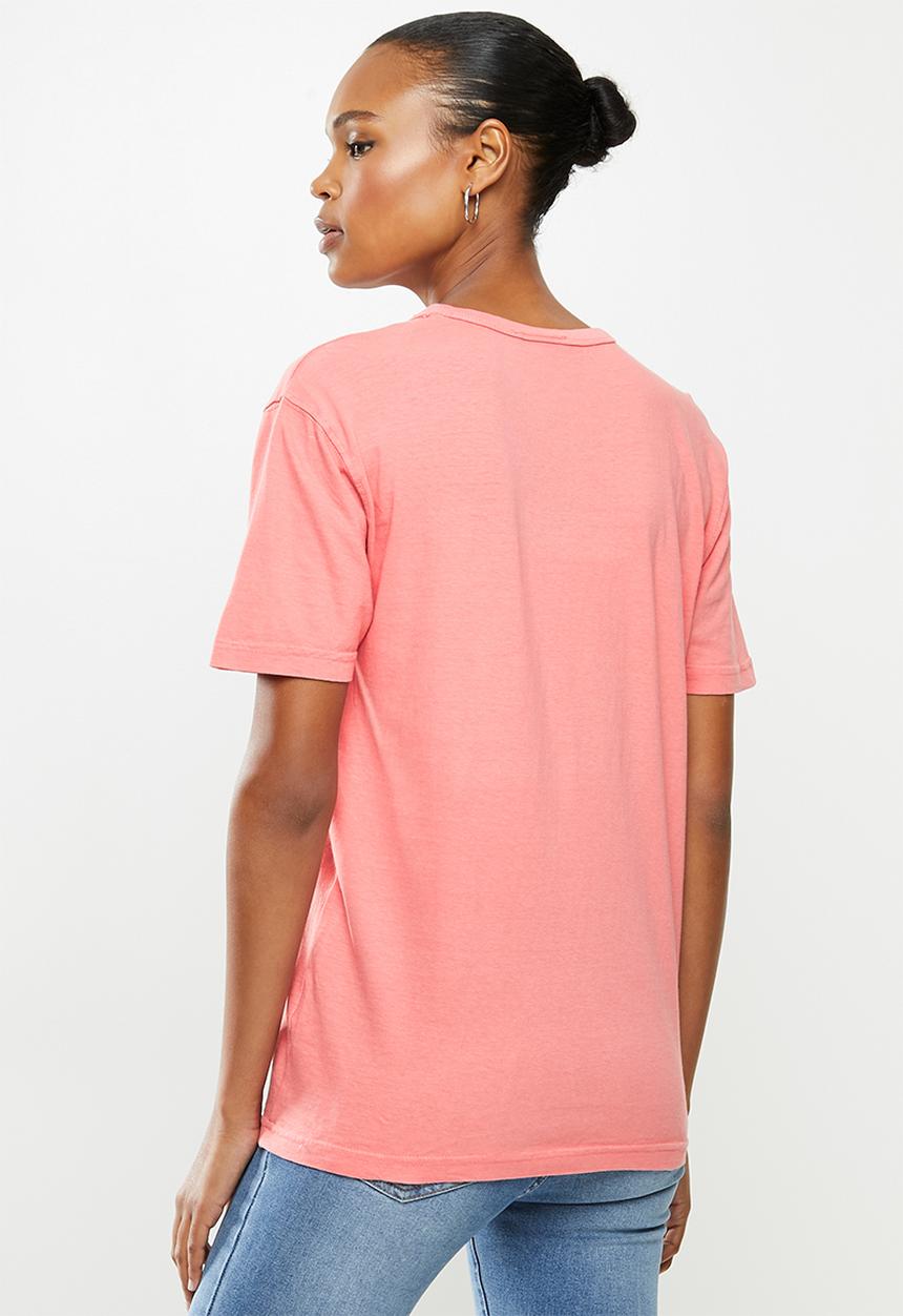Lonsdale - Garment dye crew neck tee - pink