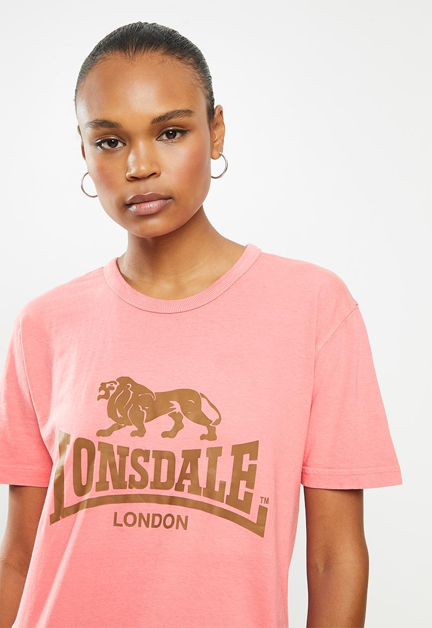 Lonsdale - Garment dye crew neck tee - pink