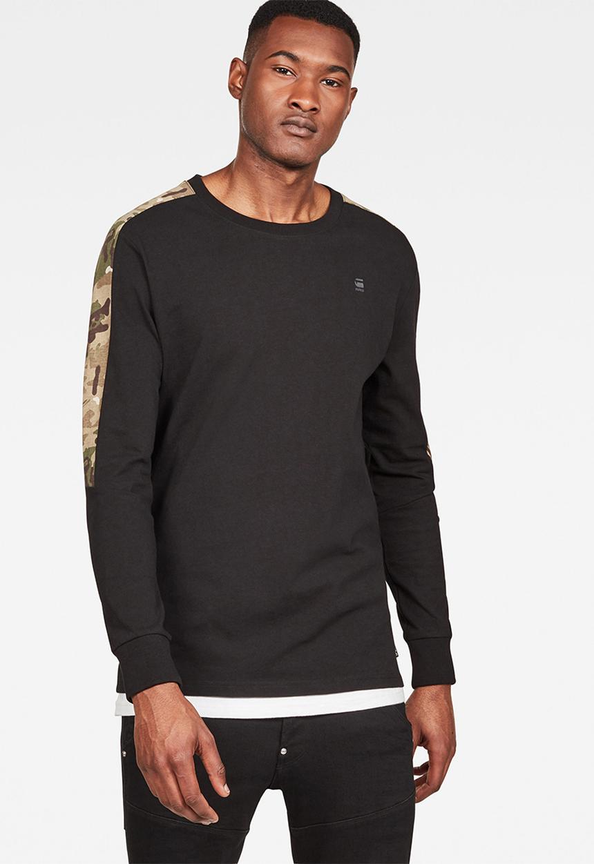 G-STAR - Graphic 1 meson r t long sleeve - black