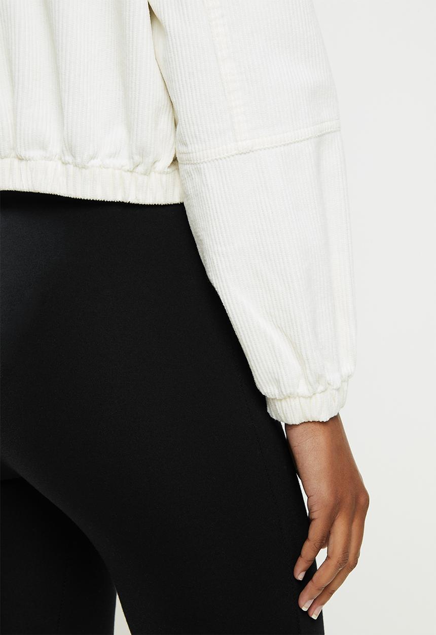 Cotton On - Cropped cord hoodie jacket - white