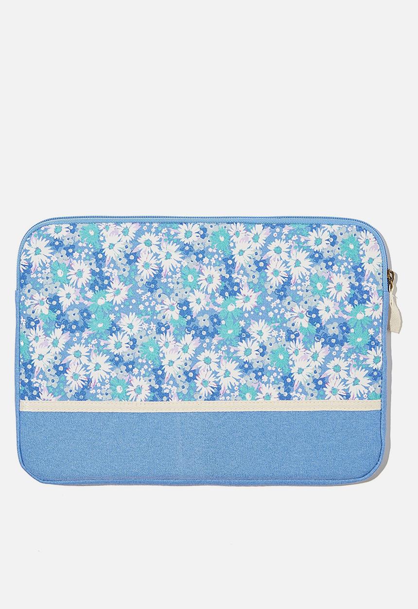 Typo - Canvas 13 inch laptop case - cornflower splice