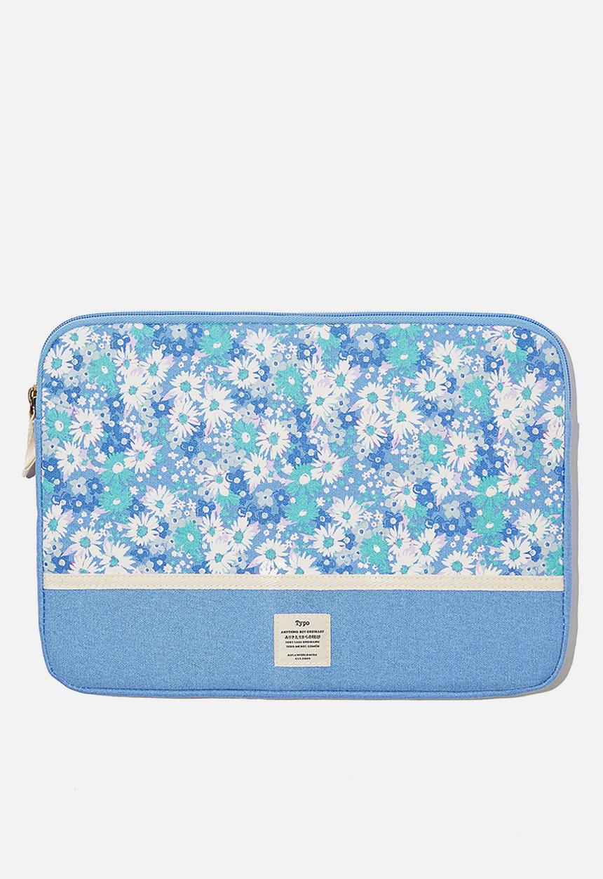 Typo - Canvas 13 inch laptop case - cornflower splice