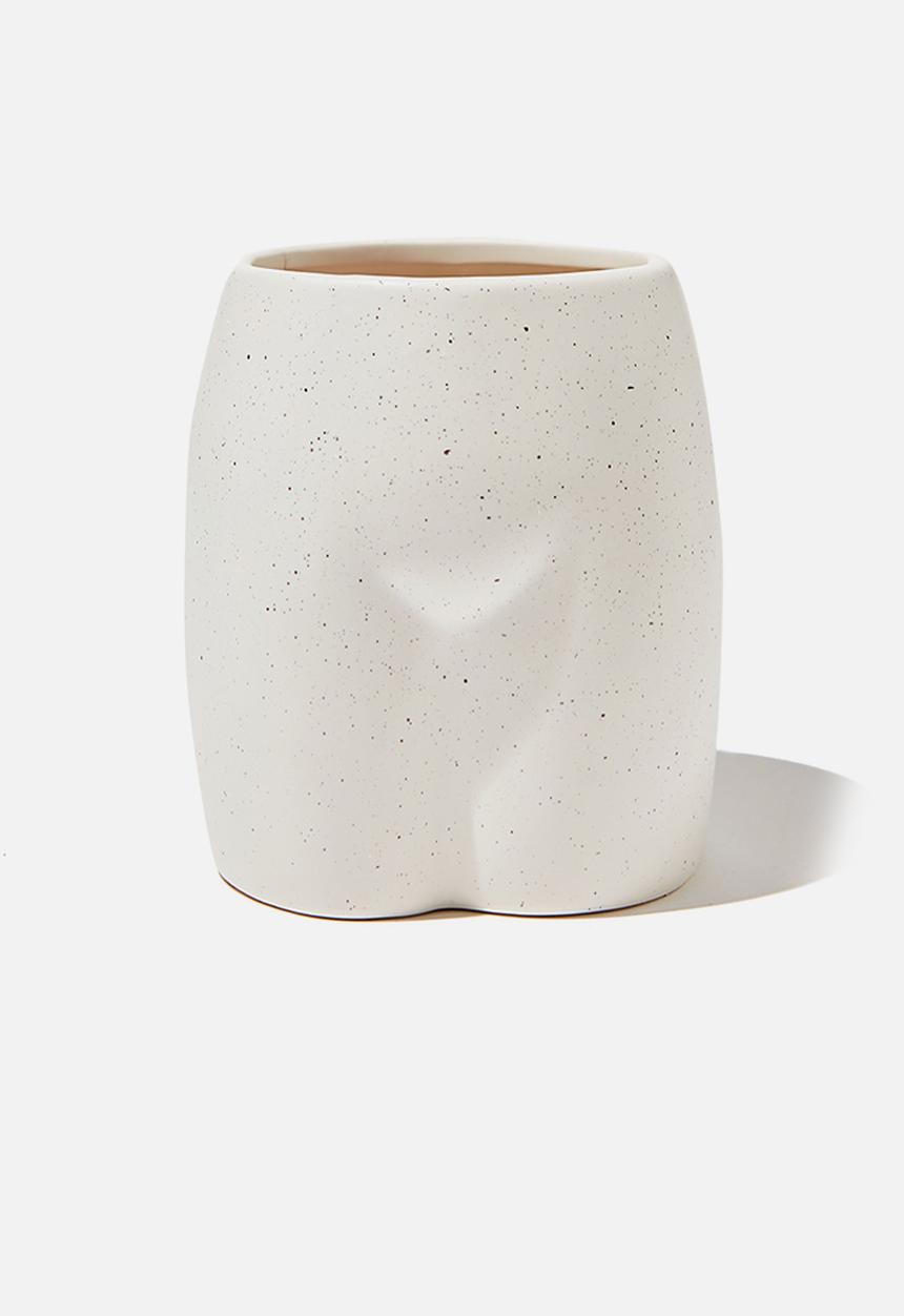 Typo - Midi shaped planter - white speckle