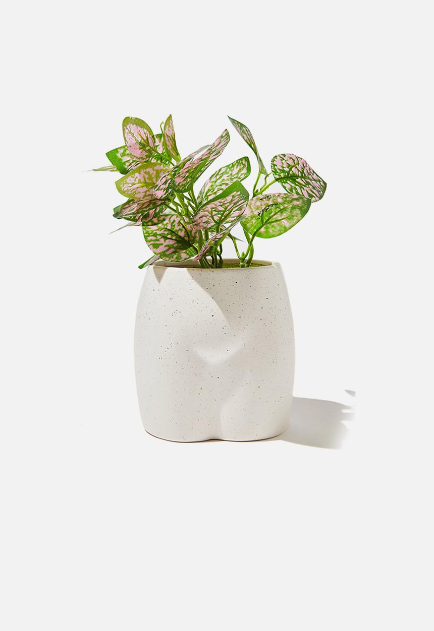 Typo - Midi shaped planter - white speckle