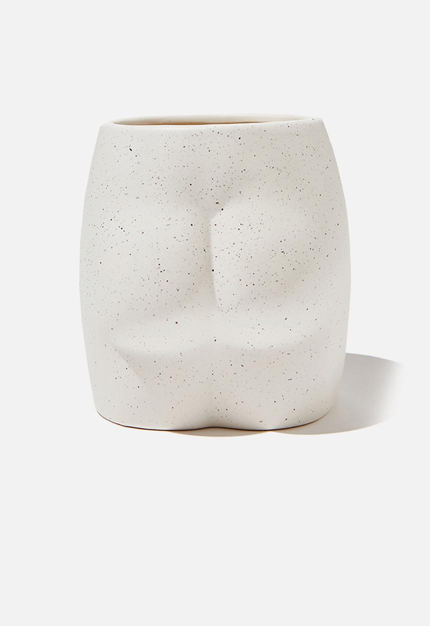 Typo - Midi shaped planter - white speckle