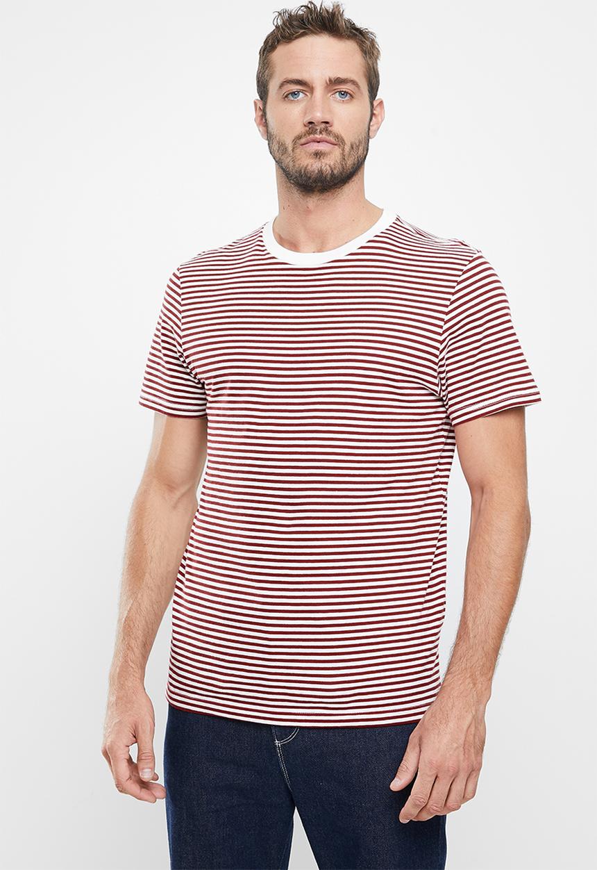 Cotton On - Tbar premium T-shirt - chilli pepper & vintage white stripe
