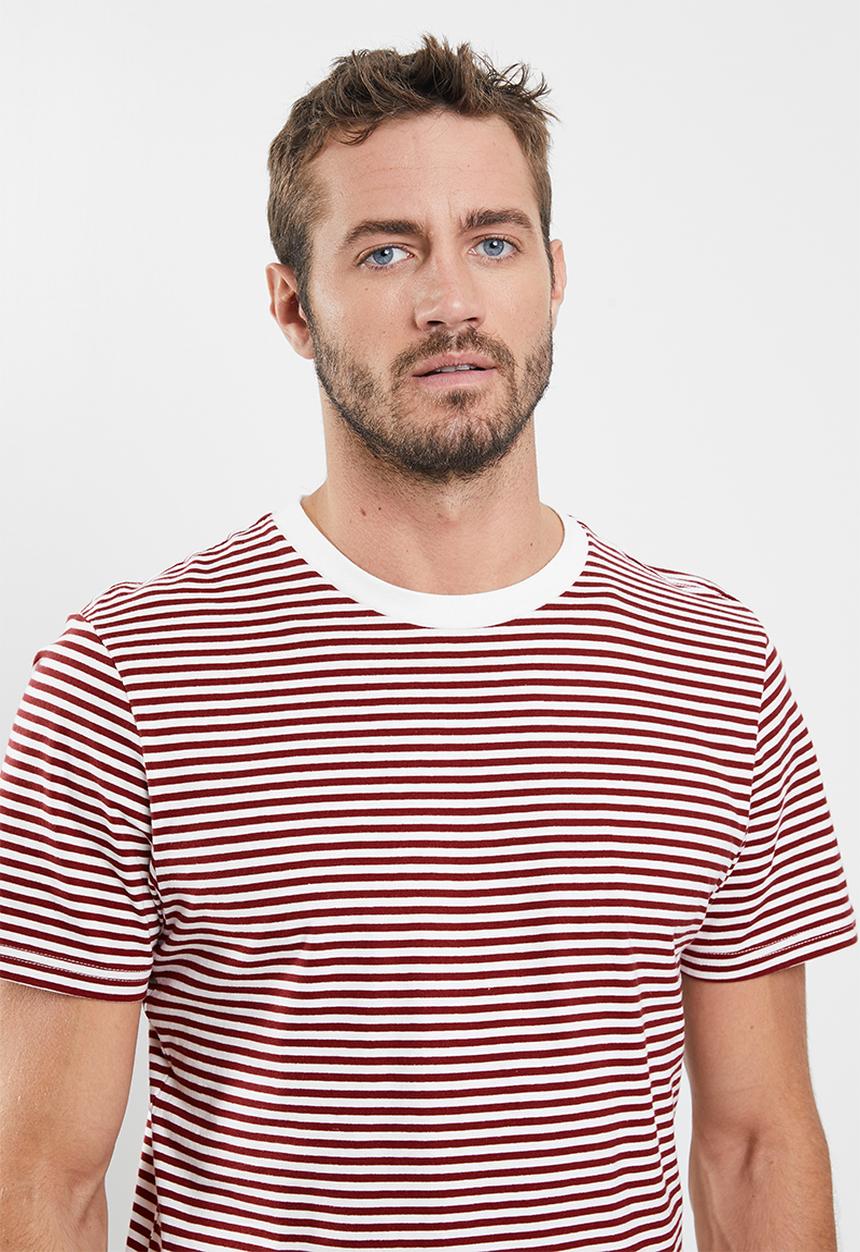 Cotton On - Tbar premium T-shirt - chilli pepper & vintage white stripe